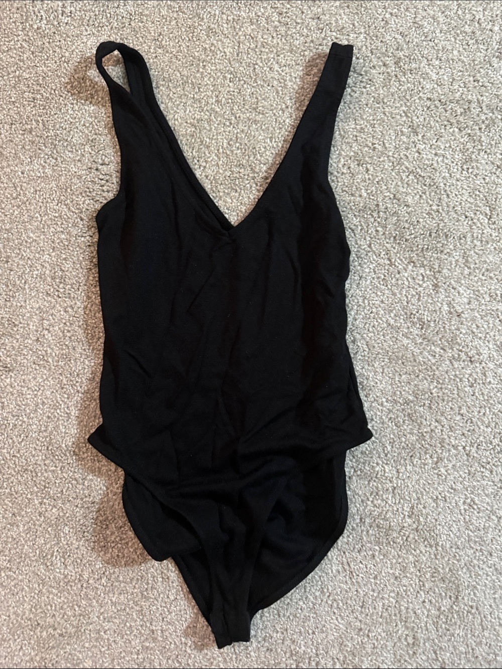 Forever 21 Black V-Neck Tank Bodysuit